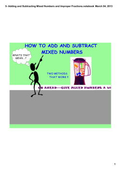 5- Adding and Subtracting Mixed Numbers and - Parkway C-2