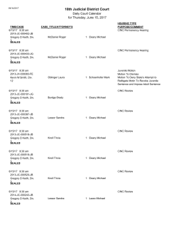 Daily Calendar Pending Hearings