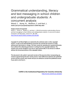 Grammatical understanding, literacy and text