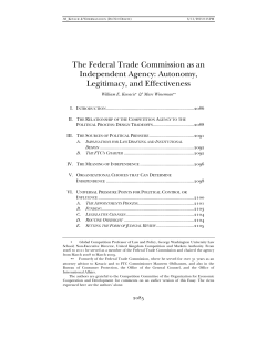 The Federal Trade Commission as an
