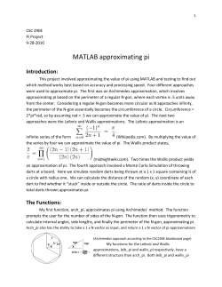 MATLAB approximating pi