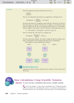 Mass Calculations Using Scientific Notation