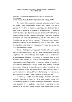 Teaching HD`s Imagist Poetry with the Assistance of Henri