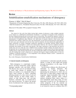 Solubilization-emulsification mechanisms of detergency