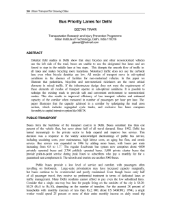 Bus Priority Lanes for Delhi