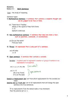 1) Mathematical Sentence