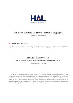 Number building in Tibeto-Burman languages - Hal-SHS