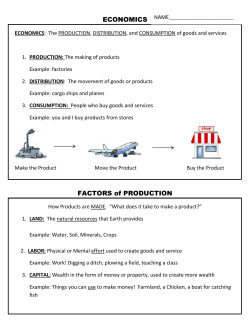 ECONOMICS FACTORS of PRODUCTION