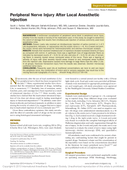 Peripheral Nerve Injury After Local Anesthetic Injection