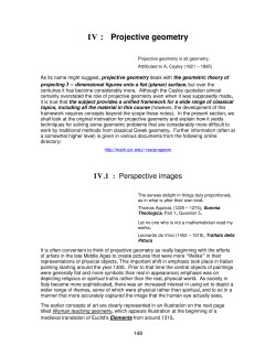 IV : Projective geometry