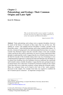 Paleontology and Ecology: Their Common Origins and Later Split