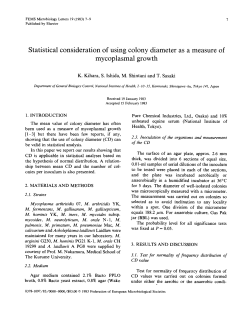 Statistical consideration of using colony diameter as a measure of