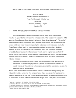 THE NATURE OF THE MINERAL ESTATE: A GUIDEBOOK FOR