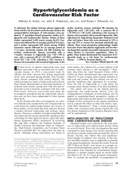 Hypertriglyceridemia as a Cardiovascular Risk Factor