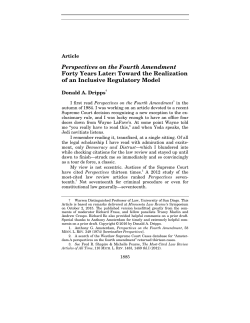 Perspectives on the Fourth Amendment Forty Years Later: Toward