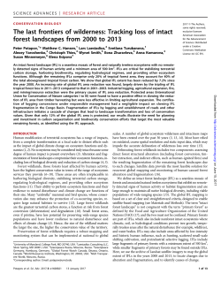 The last frontiers of wilderness: Tracking loss of intact forest