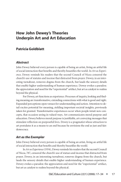 How John Deweyâ•Žs Theories Underpin Art and - Purdue e-Pubs