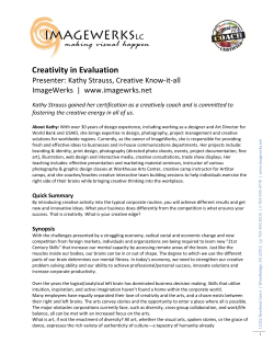 making visual happen Creativity in Evaluation