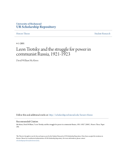 Leon Trotsky and the struggle for power in communist Russia, 1921