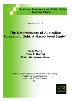 The Determinants of Australian Household Debt: A Macro