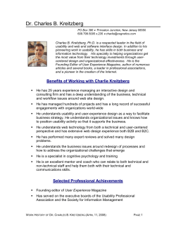 Charlie Kreitzberg - Cognetics Interactive