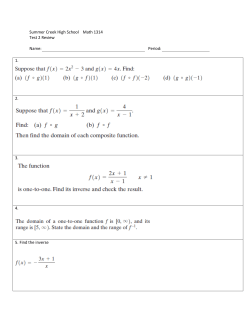 Summer Creek High School Math 1314 Test 2 Review Name: Period
