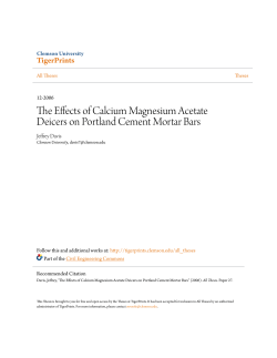 The Effects of Calcium Magnesium Acetate Deicers on