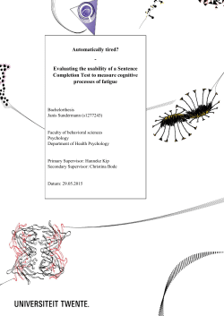 Automatically tired? - Evaluating the usability of a Sentence