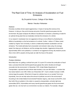An Analysis of Acceleration on Fuel Emissions