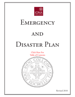 Emergency and Disaster Plan
