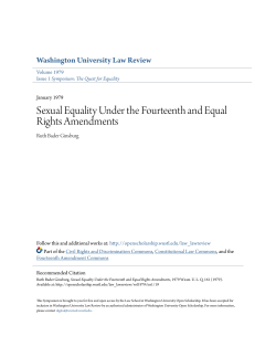 Sexual Equality Under the Fourteenth and Equal Rights Amendments