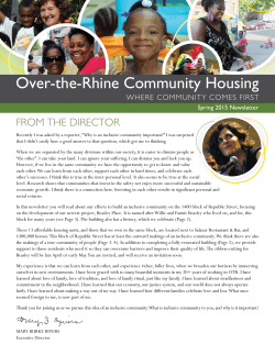 Spring 2015 Newsletter - Over-the