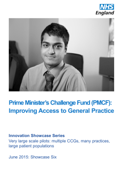 Prime Minister`s Challenge Fund (PMCF): Improving