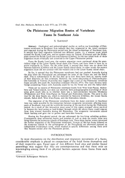On Pleistocene Migration Routes of Vertebrate Fauna In Southeast