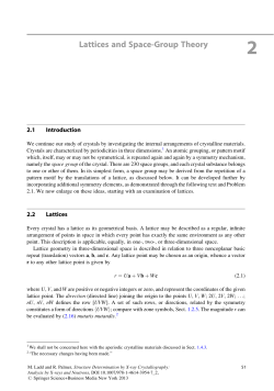 Lattices and Space-Group Theory