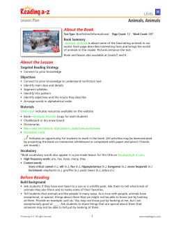 Animals, Animals - Bremerton School District