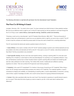 The Five C`s Of Hiring A Coach