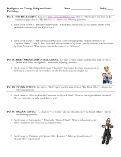 Intelligence and Testing Webquest PDF