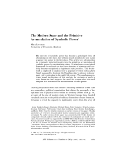 The Modern State and the Primitive Accumulation of Symbolic Power1