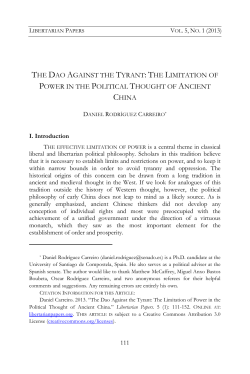 The Dao Against the Tyrant: The Limitation of Power in the Political