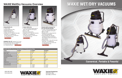 WAXIE Wet/Dry Vacuums Overview