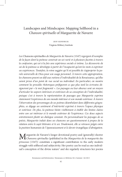 Mapping Selfhood in a Chanson spirituelle of Marguerite de Navarre