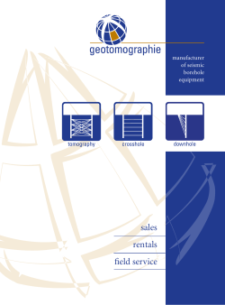 Geotomographie - International Geophysical Technology