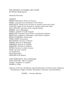 THE TRAGEDY OF ROMEO AND JULIET By William Shakespeare