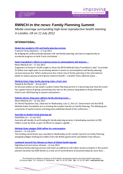 Family Planning Summit - World Health Organization