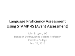 Language Proficiency Assessment Using STAMP 4S (Avant