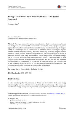 Energy Transition Under Irreversibility: A Two-Sector