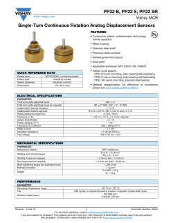 PP22 B, PP22 S, PP22 SR Single-Turn Continuous Rotation Analog