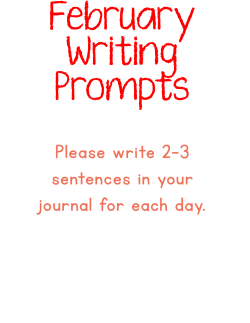 Please write 2-3 sentences in your journal for each day.