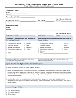 Human Rights Violation - Self Report
